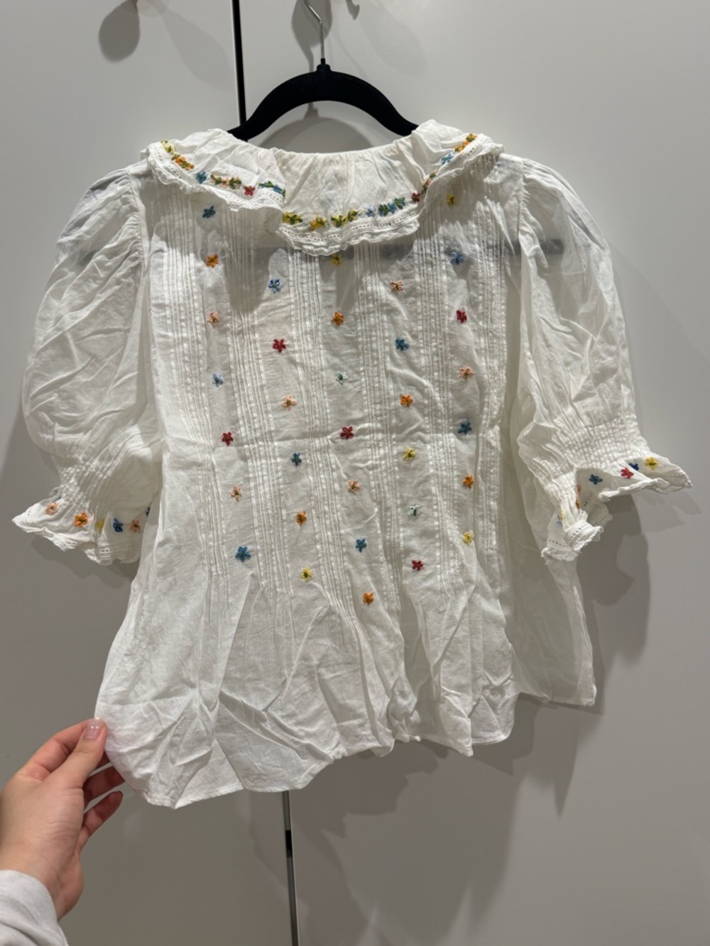 DOEN size M Hettie Embroidered Ruffle Top - Picture 5 of 7